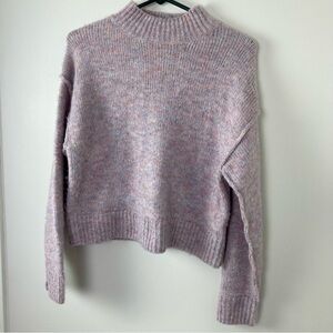 Jessica Simpson Mock Turtleneck Cropped Sweater sz Medium purple pink tones